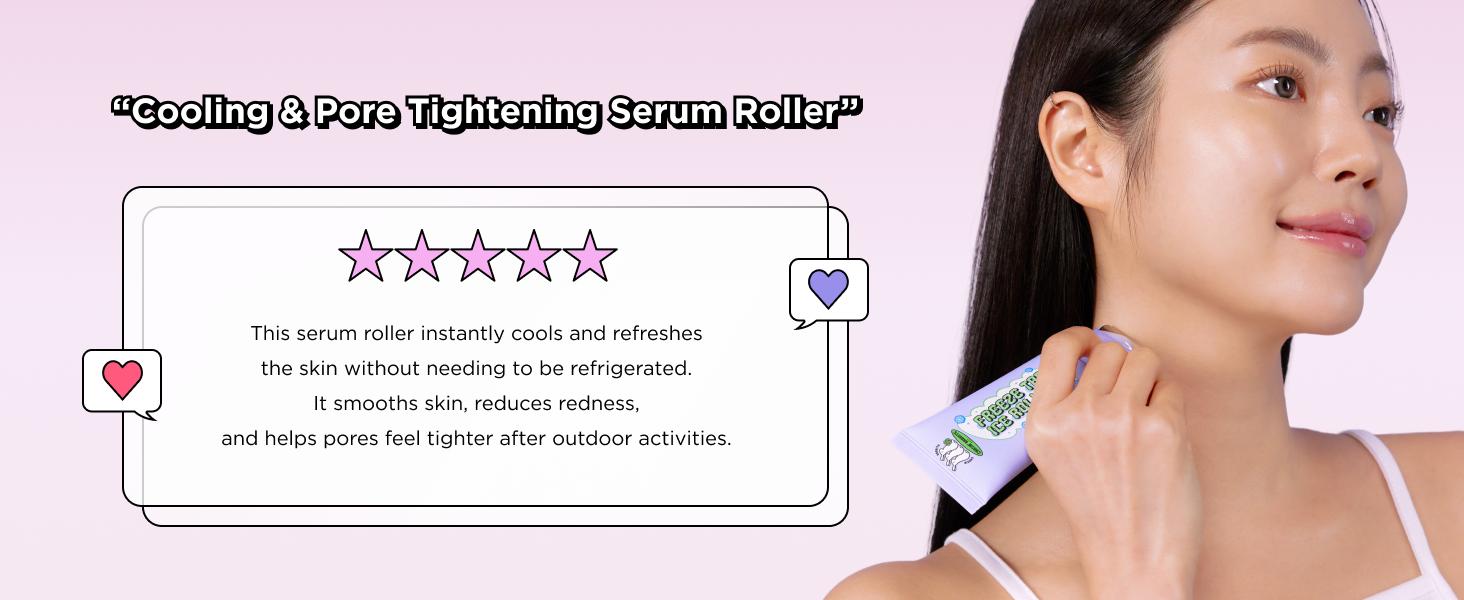 CHASIN' RABBITS Freeze Tag Ice Roller 1.69 fl.oz, Cold Face Roller, Pore Tightening, Skin Firming, Derma Roller, Stainless Steel Gua Sha Gel Serum, Hyaluronic Acid, Corn Mint Extract, Korean Skincare