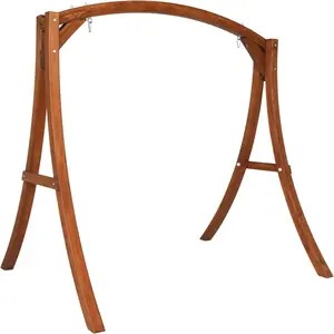 VINGLI Heavy Duty Wooden Swing Frame for Adults Kids, Strong A-Frame Porch Swing Bench Stand for Indoor & Outdoor, Curved Arc Top Design, Supports Up to 1000 LBS