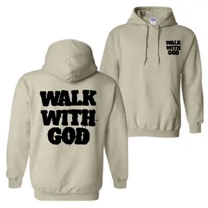 Walk With God Hoodie, Christian Streetwear Aesthetic, Faith Apparel, Casual Trendy Top for Men & Women