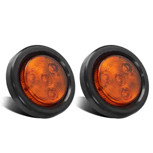 Partsam Amber 2" Round Sealed Led Clearance Marker Light