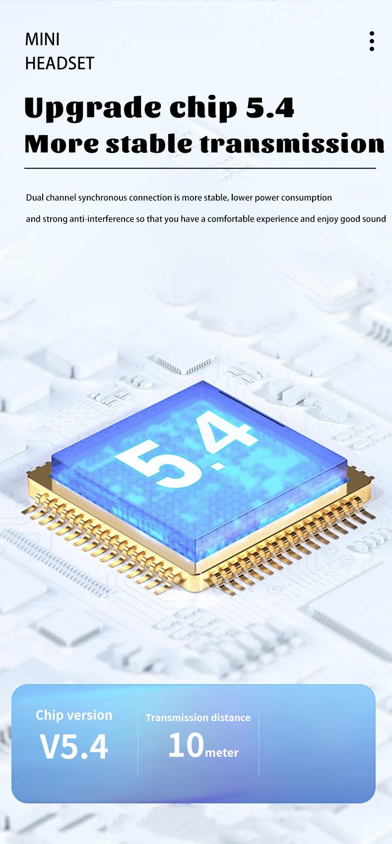 Wireless sleep earphones, mini Bluetooth earphones, touch operation, silicone in ear for long-term wear, LED digital display, high-definition sound quality, compatible with smartphones, noise cancelling earphones suitable for sleep, work, and gaming