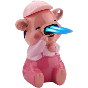 Cute Funny Lighter, Great Gag Gift Soft Refillable Butane Novelty Lucky Novelty Lighter No Butane Included (Pink Pig)