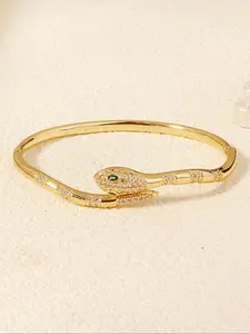 Artificial Zircon Decorated Bangle, Fashionable Jewelry for Women for Party, Daily Clothing Decor, Trendy All-match & Exquisite Jewelry for Birthday Gift, Elegant Jewelry Bracelet