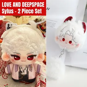 2pcs, Love and Deepspace Anime Plush Doll + Cute Plush Keychain, Collectible Stuffed Character Figure, Premium Soft Toy - Keychain Bag Car Charm, Desk Shelf Room Decor, Birthday Christmas Valentine Party Gift for Anime Fans Teens