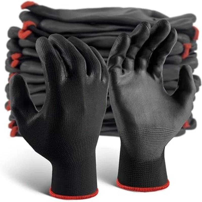 12PCS Black PU Coating Gloves Anti-Slip Multi-scenario Nylon PU Gloves Durable Gardening Machinery Automotive Repair 12PCS Black PU Coating Gloves Anti-Slip Multi-scenario Nylon PU Gloves Durable Gardening Machinery Automotive Repair