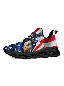 Men's Casual Shoes with American Flag Eagle Pattern, Patriotic Sporty Design, Fashionable and Versatile, Perfect for Gym and Parties