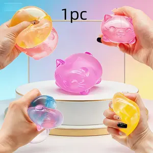Cute Cat Stress Relief Squeeze Toy, Transparent Soft Cat Squeeze Toy, Slow Bounce Anti-Stress Ball, Kids Adult Sensory Toy, Easter Gift, Birthday Present