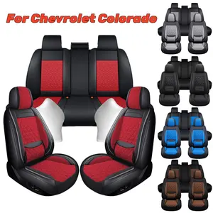 For Chevrolet Colorado 2018 - 2026 Premium Car Seat Covers with 3D Foam Back Support, Full Napa Leather 5 Seat Covers Front Rear Cushion Pad Full Set with Storage Bag, Waterproof
