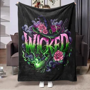 Magic Witch Blanket, Soft Flannel Throw, Dark Fantasy Design, Warm and Cozy, Perfect for Daily Use, Ideal Gift for Fans, Flannel Blankets