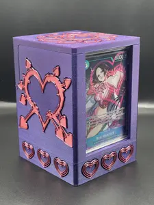BOA HANCOCK One Piece/OPTCG Leader Deck & Dice Box: Snake Princess Inspired - Fits 100 Cards | Show off your Leader Card | Mini Snap Included, 3D Printed and Handmade! one piece