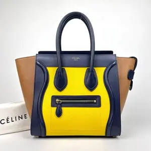 Pre-owned Celine Leather Tote Bags Tric color luggage Medium Handheld Bag SH01 2015