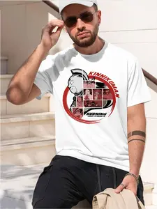 KINNIKUMAN BURNING INNER STRENGTH by saiko 2026 new model Black/White Tee Stylish & Comfortable Loose Crew Neck Short Sleeve T-shirts Versatile On Trend Eye Catching Printed Graphic Casual Tee for