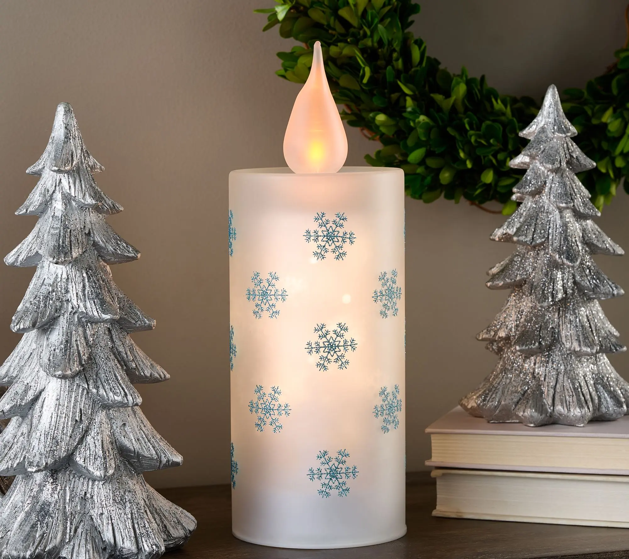 Illuminated Glass Snowflake Candle by Valerie Illuminated Glass Snowflake Candle by Valerie