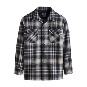 Pendleton Men's Collared Wool Fabric Long-Sleeve Casual Shirt, Grey-Tan Ombre, Menswear Top