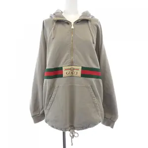 Pre-owned GUCCI Cotton Small Leather Goods Sweatshirt With Web And Label Hoodie