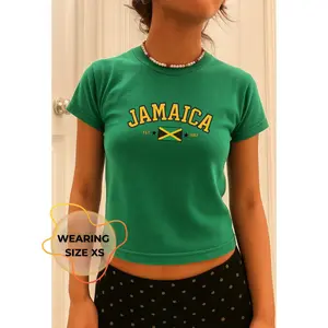 [Sale Up To 40%] Jamaica Y2K Baby Tee, Jamaica Native, Jamaica Flag Shirt, Caribbean Jamaican Top Tee