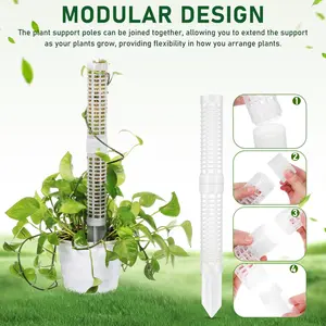 Water Moss Column Connectable Modular Design Vine Plant Climbing Support Pole, Heat Resistant Woven Velvet Pothos Bamboo Fixed Stand, Connectable Poles