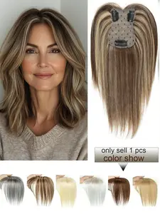 7cm x 11 cm Human Hair Toppers,Women's Lace Frontal Wig, Real Hair Quality, Soft Comfortable Touch, High-Quality, Natural Look, Length 8-14 Inches