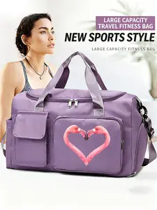 Flamingo Pattern Multifunctional Handbag, Large Capacity Lightweight Crossbody Bag with Independent Shoe Compartment. Stylish & Durable Strap, Ideal for Sports, Fitness, Travel & Daily Use, Perfect Festival Gift