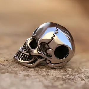 GTHIC Punk Skull Necklace for Men Women Birthday Father's Day Gift Stainless Steel