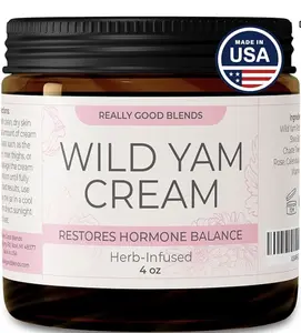 Really Good Blends - Wild Yam Cream - Restores Hormone Balance 4 oz - Herb Infused Moisturizer for Face & Body - Made in USA