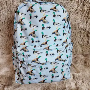 Duck printed pockets backpack children boys back to school book bags