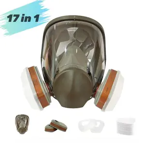 Reusable Full Face Mask with Filter, 17 in 1 Full Face Mask, Dustproof Gas Mask Suitable for Painting, Woodworking, Construction, Grinding, Chemical, Dustproof Gasproof Mask
