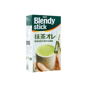 AGF Blendy Matcha Au Lait Instant Powder Drink Mix - 6 Sticks (60g) - Authentic Japanese Matcha Latte