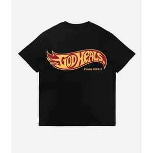 Unisex "God Heals" T-Shirt , Vintage Retro Single-Sided Print, Comfortable Street Style Fall Shirt, Funny prints, distinctive patterns, personalized short-sleeve T-shirt.