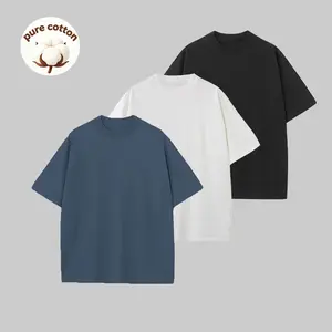 3 Pack Unisex 230GSM Heavyweight 100% Cotton T-Shirts, Vintage Plant Dyed Oversized Loose Fit Crew Neck Basic Tees, Fade Resistant Quick Dry Moisture Wicking Casual Streetwear Tops, Christmas Gift for Everyday Wear