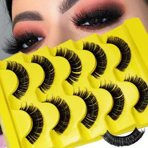 5 Pairs Lashes DD Russian False Eyelashes Fake Eyelashes Reusable 3D Fluffy False Lashes Eyelash Extension DIY Volume Eyelashes DIY Eyelash Extensions