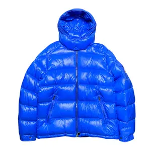 Moncler Maya Short Down Coat, Men's Menswear Tops, Royal Blue Jacket