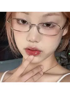 Square Small Frame Premium Glasses Retro Style Y2K Style Photo-perfect Metal Frames