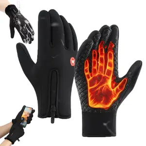 NEW Winter Warm Gloves for Men and Women Windproof Waterproof Touchscreen Enabled for Work Cycling and Driving with Soft Fleece Inner Lining and Resin Zipper