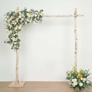 Rustic Natural Birchwood Square Wedding Ceremony Backdrop Stand 7.5ft