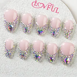 Lovful | Almond Regular Length 1'' Striking Handmade Acrylic Press On Nails | 10PCS Reusable, Salon Quality, #DealsForYouDays Link 1 H30-H343