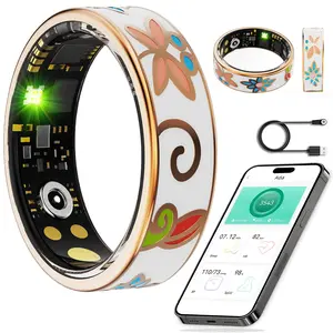 2026 Enamel Smart Rings for Women - Activity and Fitness Tracker, Fitness Ring with Steps, Distance, Calories, Photo Control, Intelligent Ring Compatible with for iPhone Android, No Subscription Fee, Gifts for Wife, Mom, Women, Mother's Day