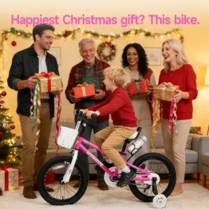 Purple Kids Bike for Girls (2-9Y) | Safe Double Brakes + 5-Min Assembly