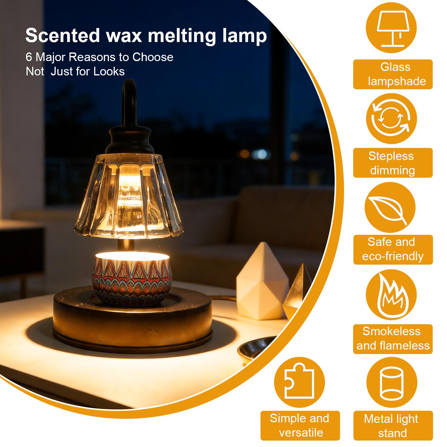 Candle warmer lamp with 2/4/8-hour timer and dimmable function, height adjustable wax melt warmer, suitable for jar candles, flameless home fragrance lamp, ideal as a birthday gift for women and moms, and a housewarming gift