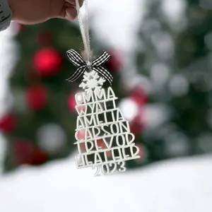 Personalized Christmas tree name ornament