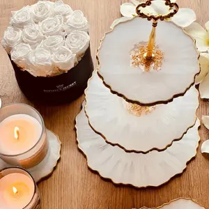 Handmade Cake Stand Unique Wedding Gift-Bridal Shower Pressed Dried Flower (Resin, Metal, Brass)