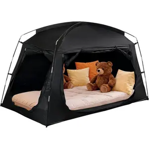 Sensory Bed Tent for Kids Indoor Privacy Space Sleeping Canopy for Floor or Twin Size Bed Black-Out Dream Play Tent for Children - Calm Down Corner Helps Kid Relax