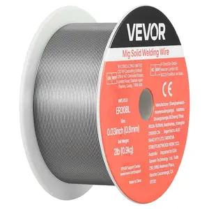 VEVOR Solid MIG Welding Wire, ER308L 0.03-inch 2 LBS, Low Spatter Stainless Steel Welding Wire with High Feedability for All-Position Gas Shielded Welding