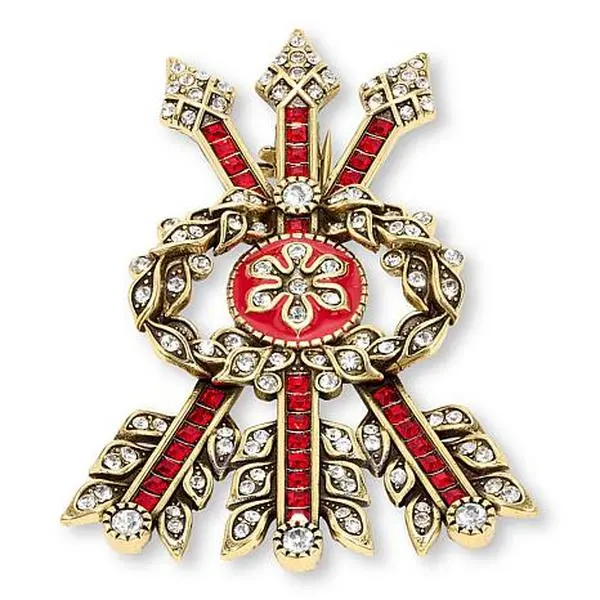 Heidi Daus Straight To The Heart Bronzetone Crystal Pin