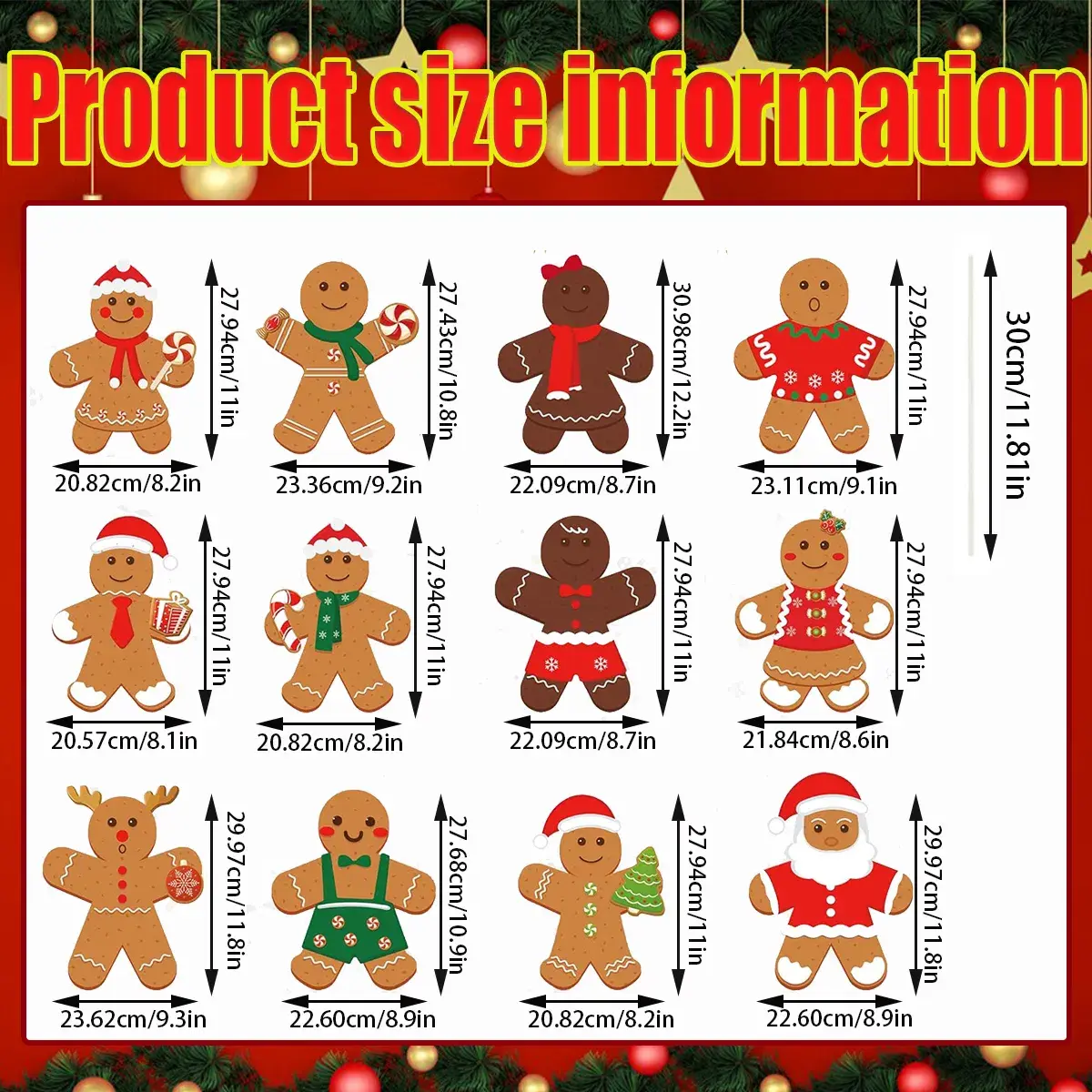 Christmas Gingerbread Yard Sign Xmas Gingerbread Man Shaped Lawn Garden Signboard Christmas Outdoor Yard Signs Decor for Holiday Pathway Patio Garden Party Decoration Supplies