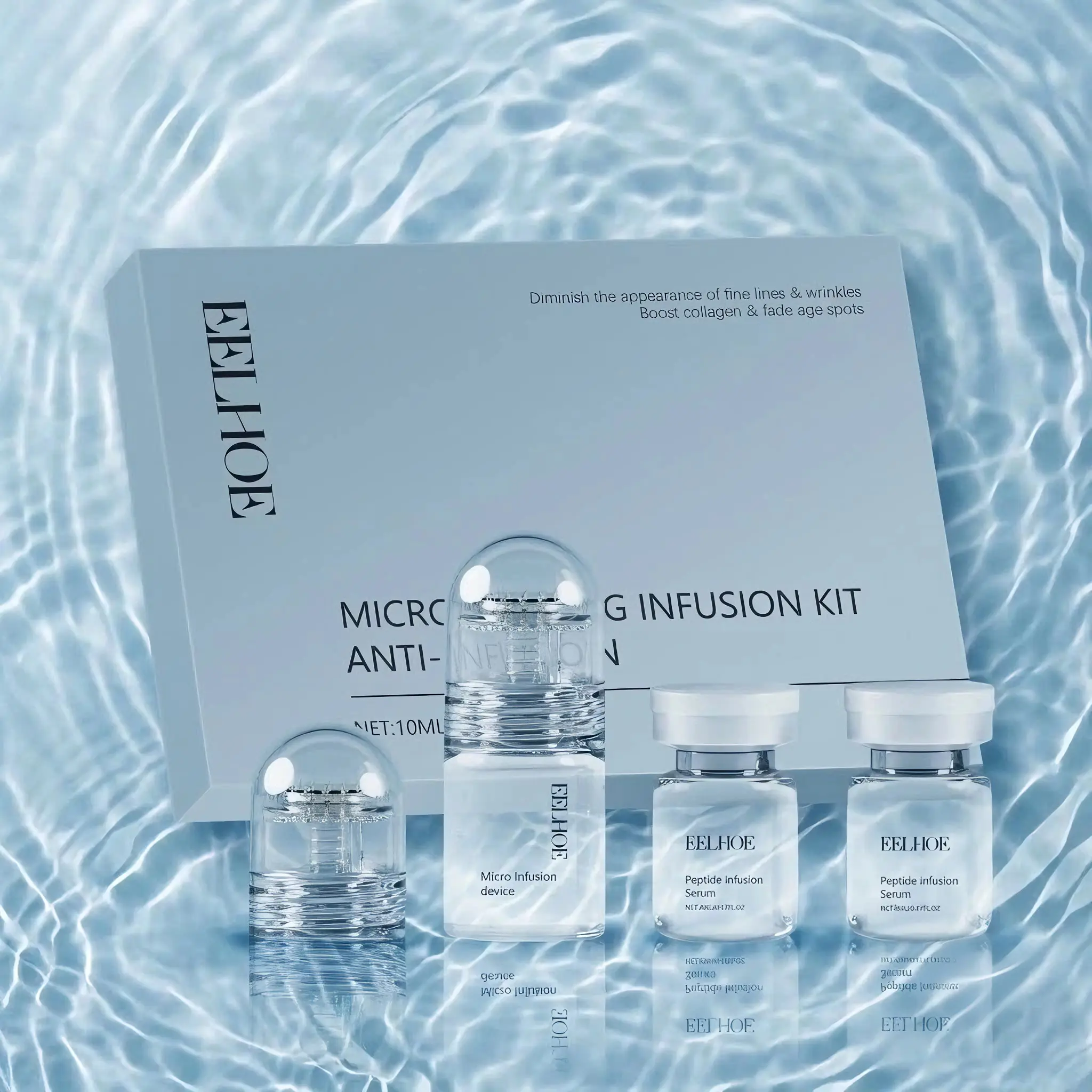 Micro-Infusion Serum  Bundle for Wrinkles, Fine Lines & Dark Spots  Needle At-Home Facial Kit with Collagen & Peptides Hyaluronic Acid skin rejuvenating set barrier repair skincare lift