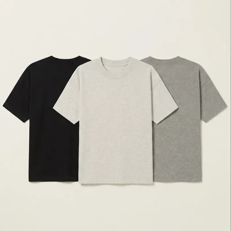 Men's Oversized Heavyweight Luxury Cotton Streetwear T-Shirt, Premium Short-Sleeve Menswear Top