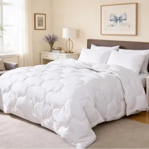 Bubble & Scale Pattern Goose Down Fiber Comforter All Season Quilted Duvet Insert – Lightweight Fluffy Breathable Bubble PatternHypoallergenic Down Fiber Fill Bed Comforter Queen Size for Spring Fall，Warehouse Clearance / Limited Stock / Multiple Sizes