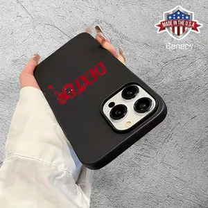 Featuring bold "DEXTER" logo in striking red splatter - Hot - selling creative patterns, new large - hole frosted mobile phone case, fun, simple and fashionable personality trend for iPhone 16, 15, 14, 13, 12, 11, Plus, Pro, Max,Xsmax.Perfect Birthd