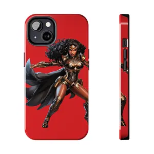 Black Shero Super Woman Comic Book Badass Action Figure Hero Graphic Novel Wonder Gifts for Women and Girls Tough Phone Cases - Red